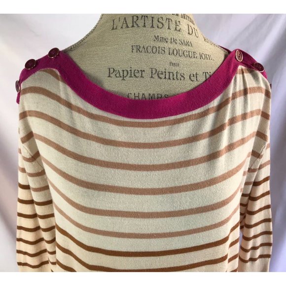 Anthropologie Yellow Bird Knit Striped Sweater Size M - Picture 6 of 11